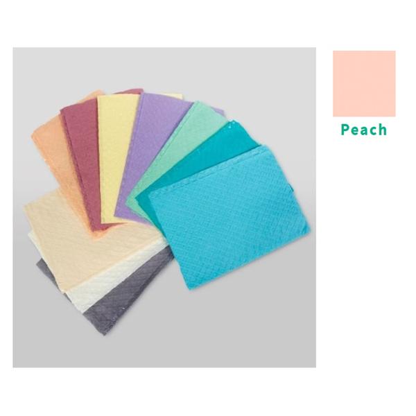 Bib Towel TIDI Choice Waffle 13 in x 18 in Peach 2 Ply Tissue / Poly 500/Ca